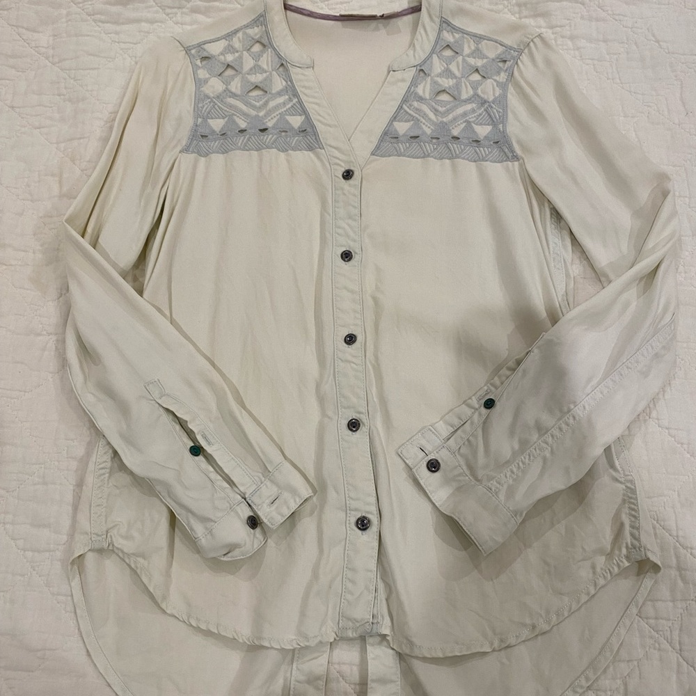 Anthropologie Very Light Chambray Button Up